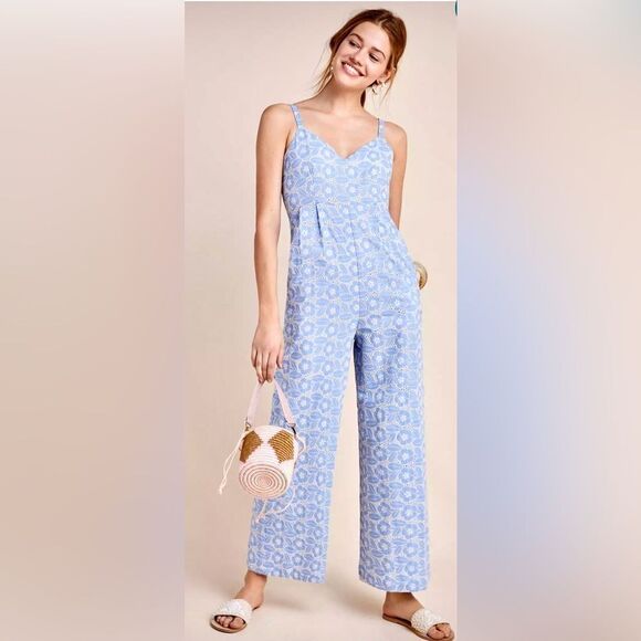 Anthropologie Laia Embroidered Jumpsuit - Picture 1 of 16